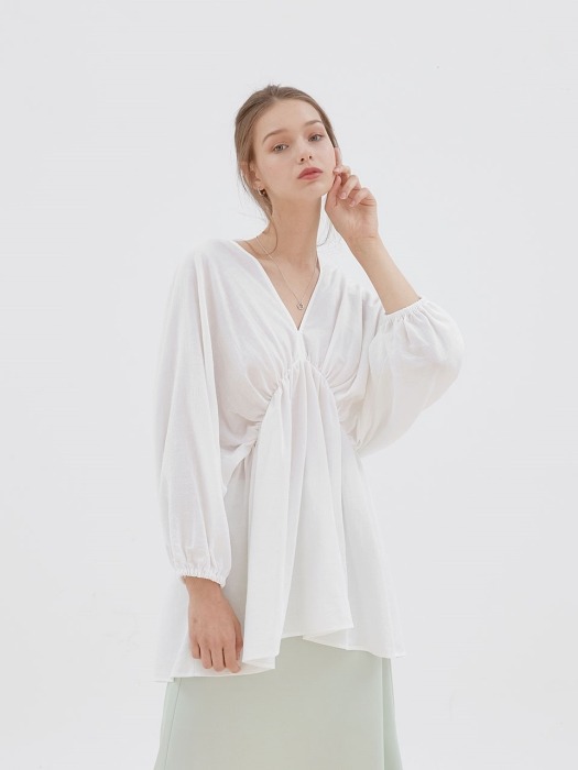 mellow v-neck blouse[white] 