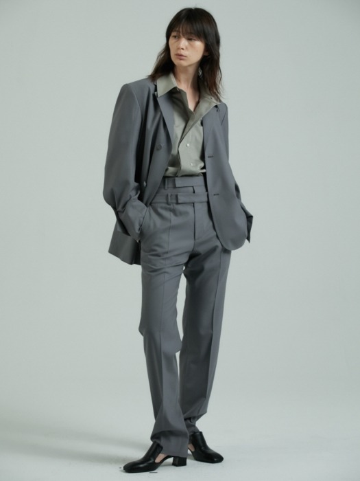 DOUBLE WAIST TROUSERS - GRAY