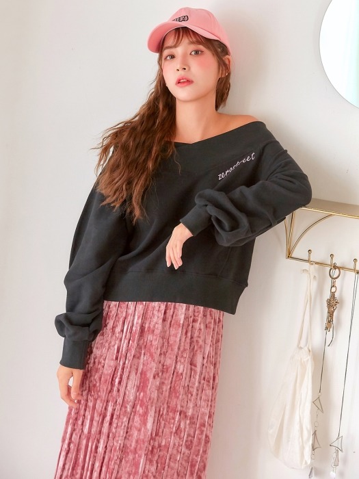 VELVET PLEATS LONG SKIRT / PINK