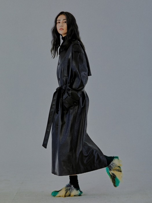 Belted Trench coat_ BLK