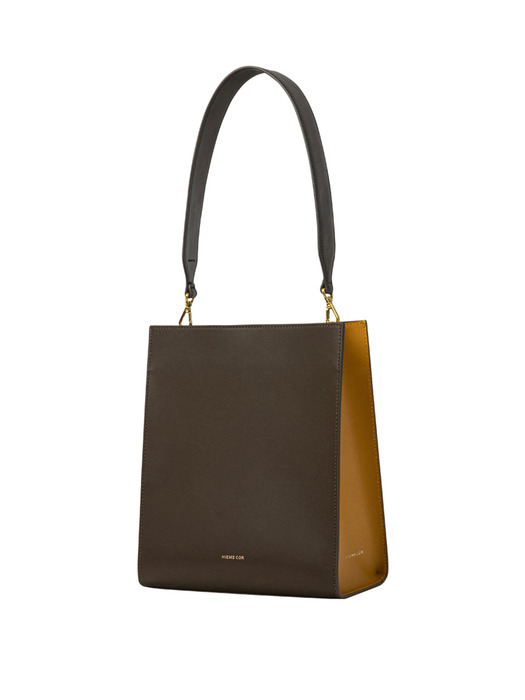 21 SHOPPER M-TOTE BAG DEEP BROWN/MUSTARD