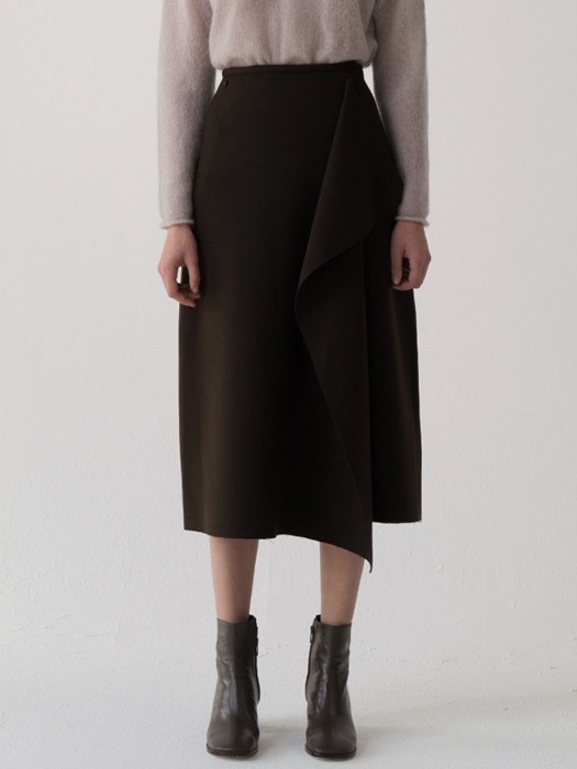 bias skirt (brown)