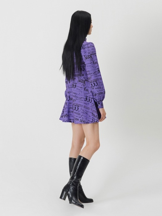 C GRAFFITI MINI DRESS_PURPLE