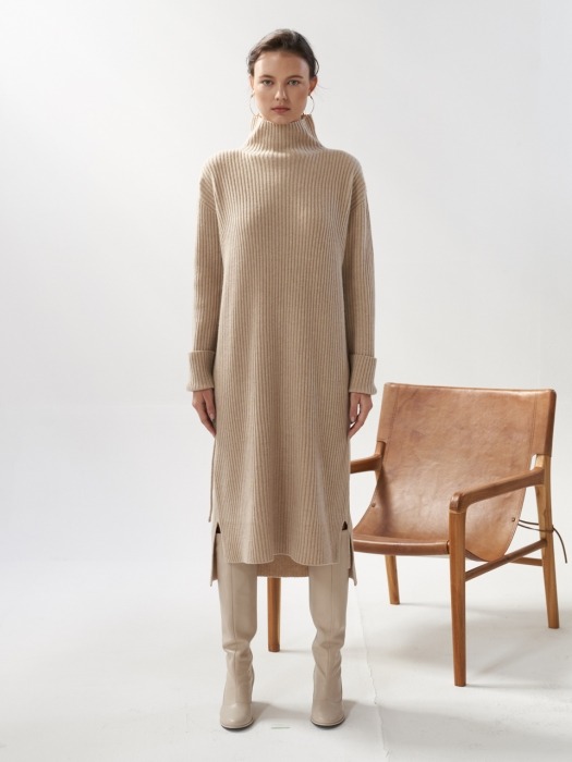 NTW CASHMERE PULLOVER KNIT DRESS 3COLOR