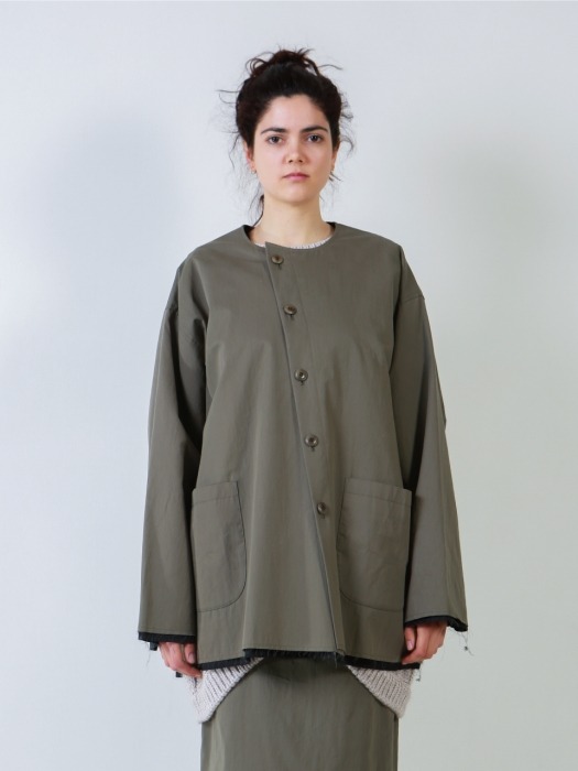 [UNISEX BRAND] ASSAM UNBLANCED JACKET_KHAKI