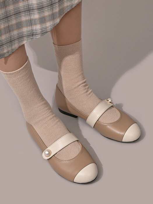 [단독]1107 Sally Pearl Strap Flat Shoes_6color