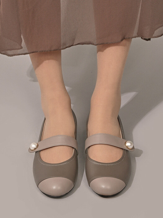 [단독]1107 Sally Pearl Strap Flat Shoes_6color