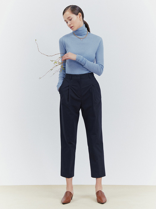 [Classy Cotton] Cotton One Tuck Tapered Trousers_2color