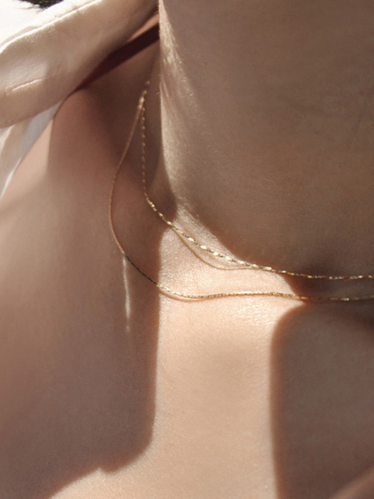 Wire Silky Chain #twist Necklace (14k/18k)