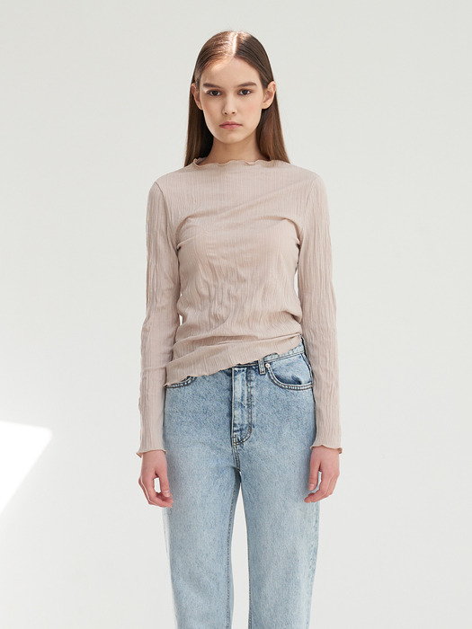 TTS PLEATED LONG SLEEVE TOP 3COLOR