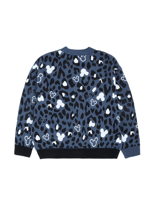 MICKEY AND LEOPARD FRIENDS NAVY CARDIGAN