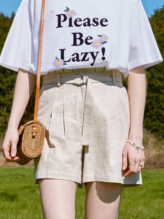 rolarola★人気★SET-UP CHECK BELT BERMUDA SHORTS★PT-20342 로라로라](PT-20342) SET-UP CHECK BELT BERMUDA SHORTS BEIGE