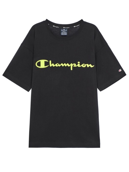 [EU] 칼라 Champion 로고 반팔 티셔츠 (BLACK1) CKTS0E243BA