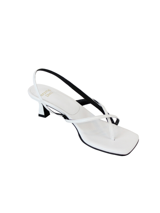 cross flip flop middle heel white