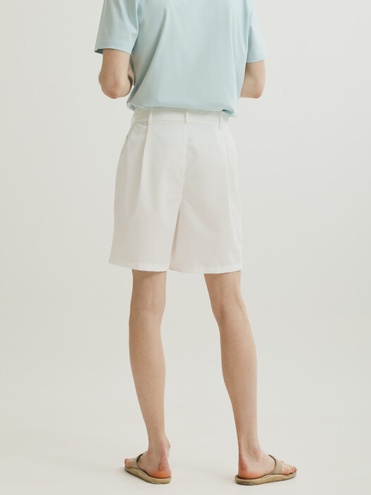 4 PLEAT SHORT PANTS(Ivory)