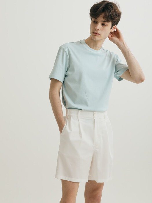 4 PLEAT SHORT PANTS(Ivory)