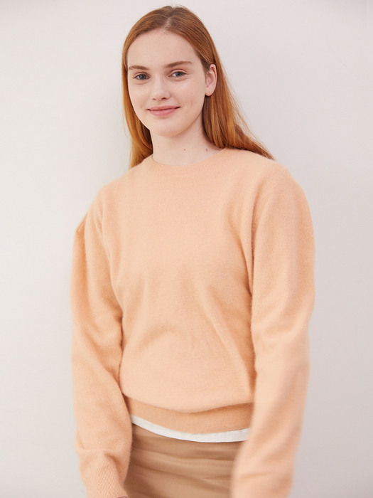 [BE:able] Raccoon blended pullover - Apricot