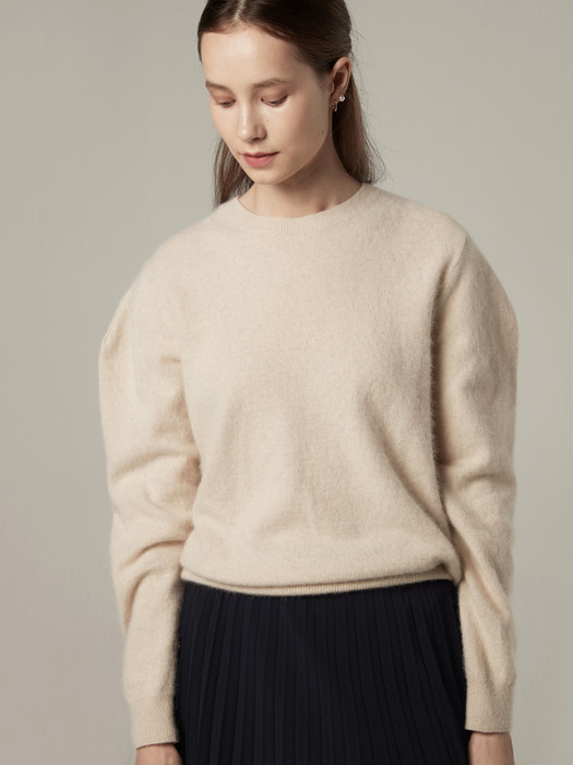 [BE:able] Raccoon blended pullover - Apricot