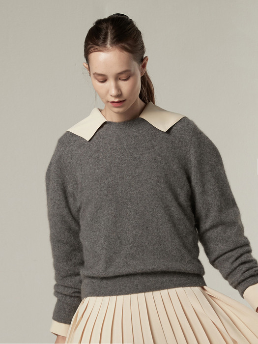 [BE:able] Raccoon blended pullover - Apricot