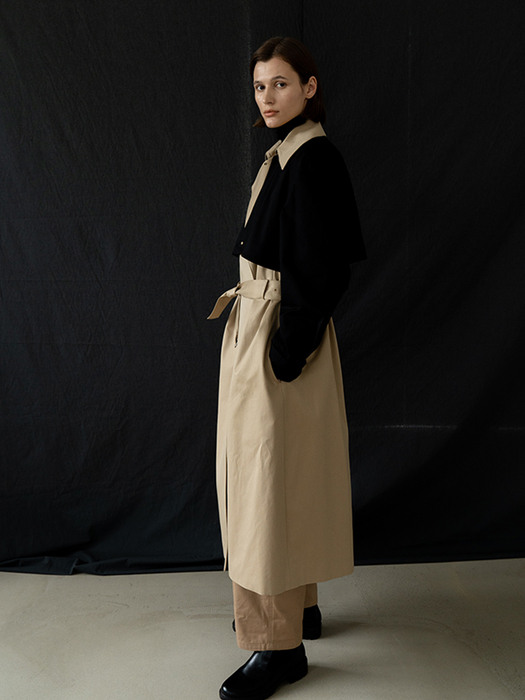 Two-tone oversized trench coat