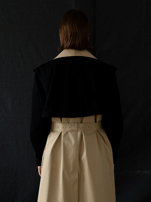 Two-tone oversized trench coat
