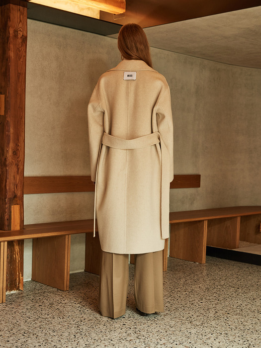 MANET Cashmere Blended Wool Coat_Oatmeal Beige