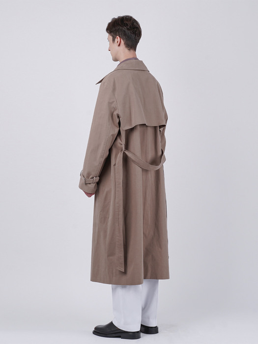 BUTTONLESS FLAP TRENCH COAT_BEIGE