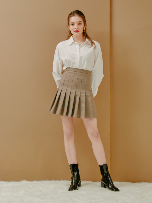 PLEATS MINI SKIRT_CHECK