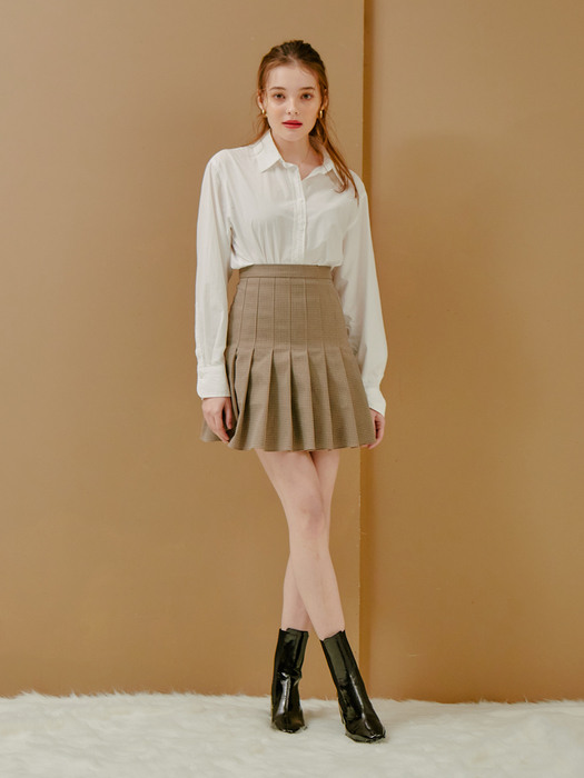 PLEATS MINI SKIRT_CHECK