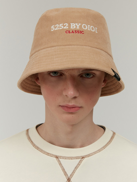 LABEL POINT CORDUROY BUCKET HAT [BEIGE]