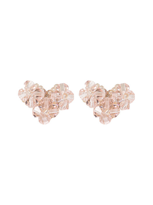 Heart Beads Earrings (Baby Pink)