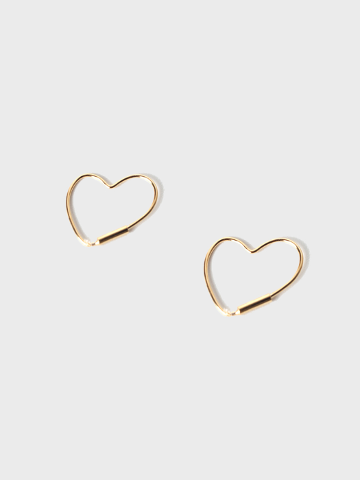 [Silver925] LU84 Thin heart earrings