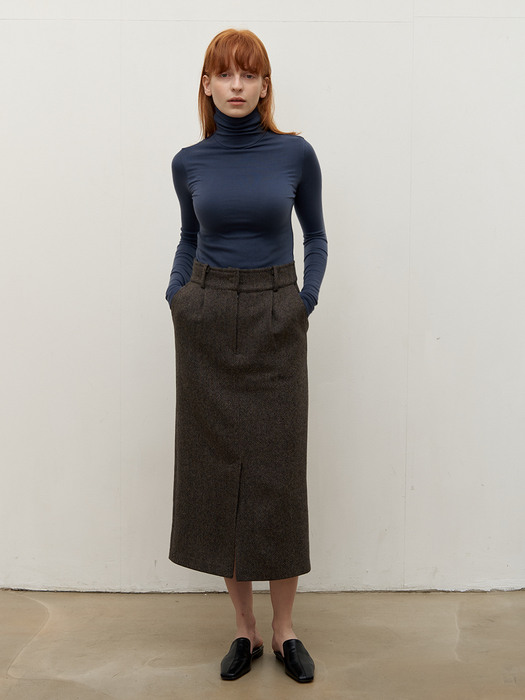 Wool tencel turtleneck - Blue