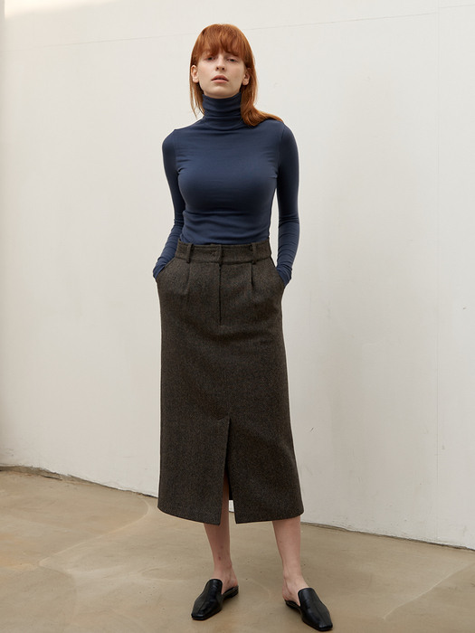 Wool tencel turtleneck - Blue