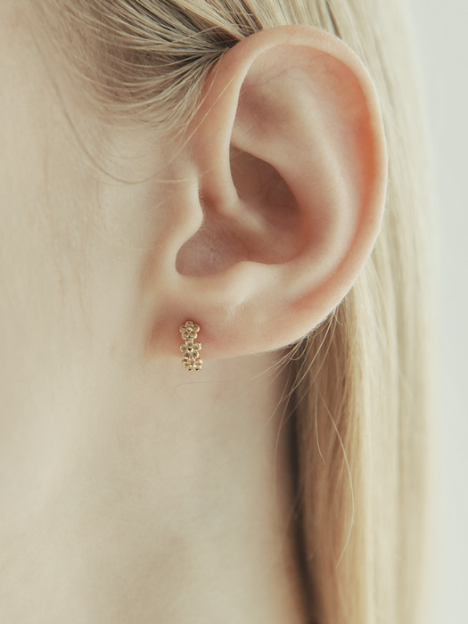 [단독] 14k gold triple flower onetouch earring (14k 골드) b06