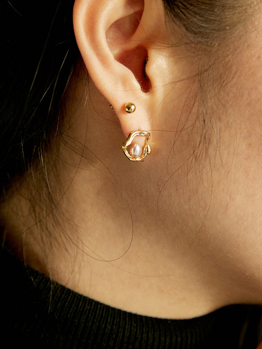 (silver925)wave pearl Earrings
