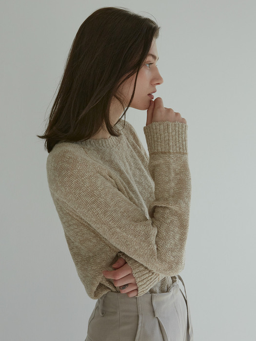 Linen Slub Sweater (Beige)