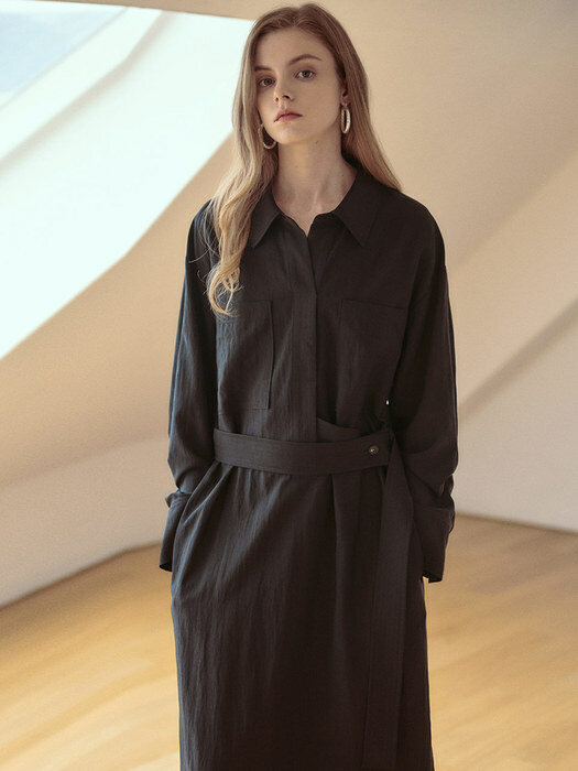 Open Collar Shirts Dress SW1SO113-10