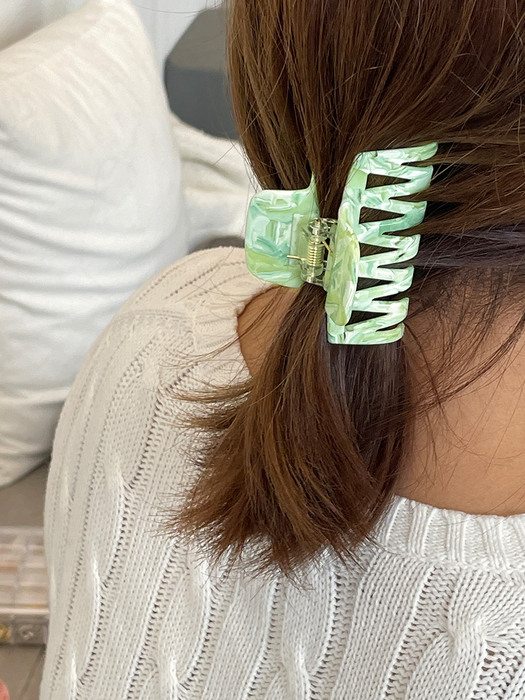 Hey Marble Hairpin_Green
