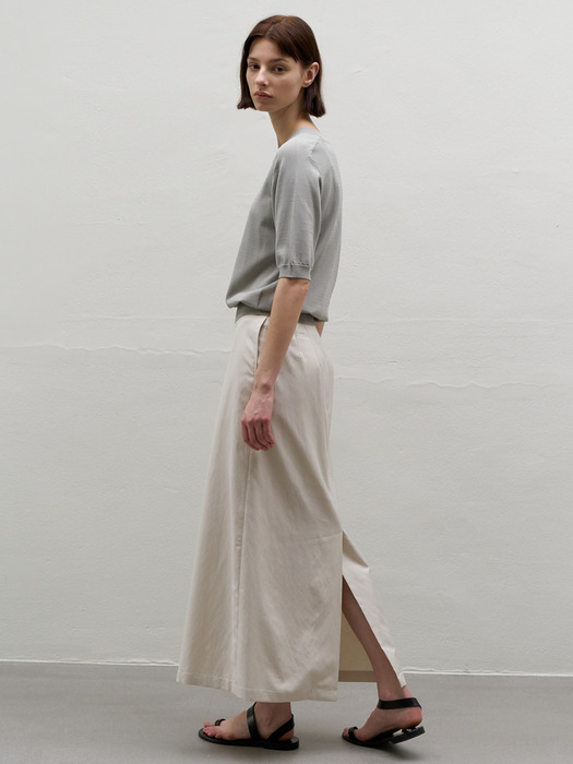 Stitch Flare Skirt [Ivory]