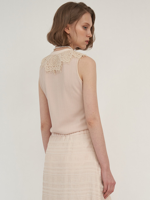 FLOWER SCALLOP LACE SLEEVELESS (2colors)