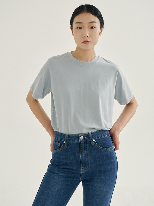 Tencel back-cutting round T-shirt