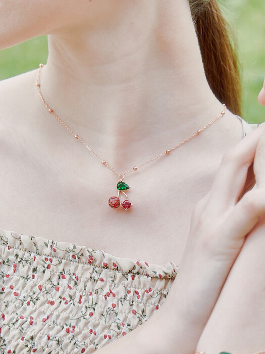 Cherry Snowball Necklace