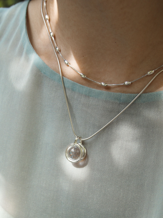stem stone necklace-L-silver