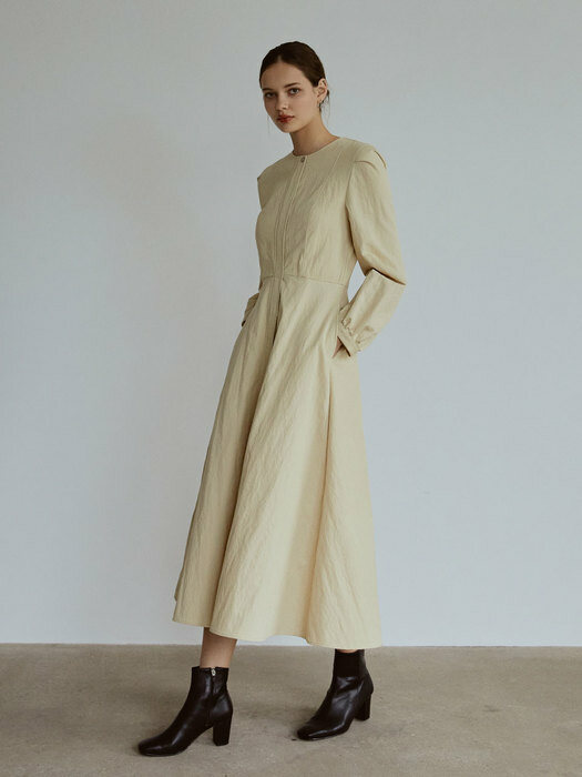 Belted trench long ops (beige)
