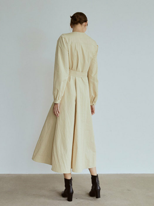 Belted trench long ops (beige)