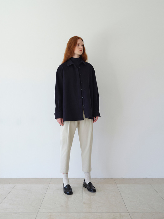 Cotton shirt jacket / Navy