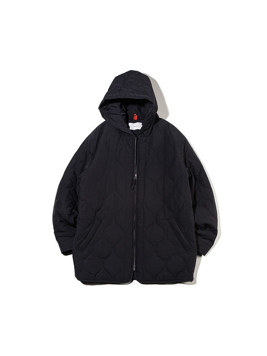 HOODED QUILTING JACKET (Black)