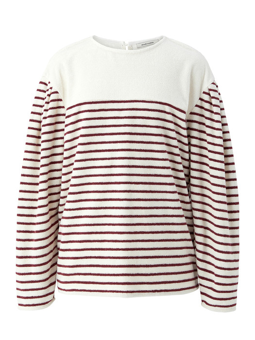 Terry stripe volume top - Wine