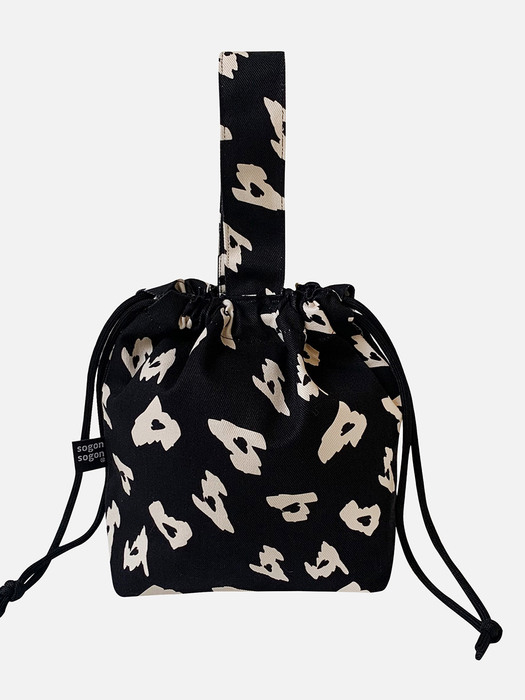 animal black string bag